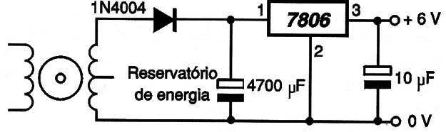 Um “Usina” para alimentar aparelhos de 6 V.
