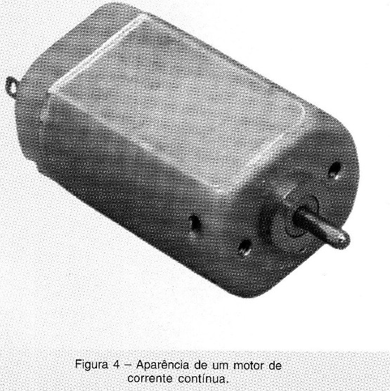 Aparência de um motor de corrente contínua.
