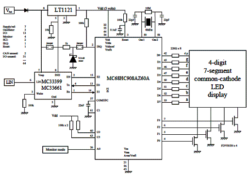 Diagrama completo do Nodo de Temperatura LIN 