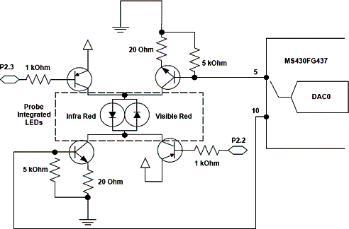 Circuito de excitação para os LEDs. 