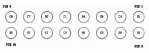 Pinos da matriz de LEDs.  