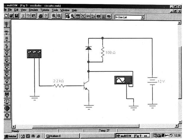 Figura 9 – Simulação numa versão antiga do Multisim
