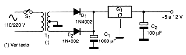 Diagrama elétrico da fonte. 