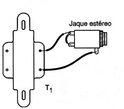 Ligando o fone estéreo. 