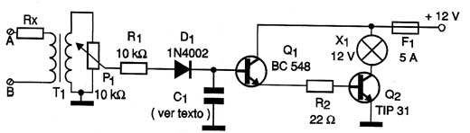 Diagrama da LUZ RÍTMICA de 12 V. 