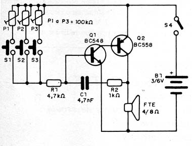 Figura 1- Diagrama da campainha de 3 tons.
