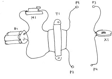 Figura 3 - Disposição do transmissor e do receptor, conforme o caderno de notas do autor.
