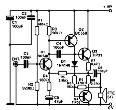 Figura 1 - Diagrama completo do amplificador
