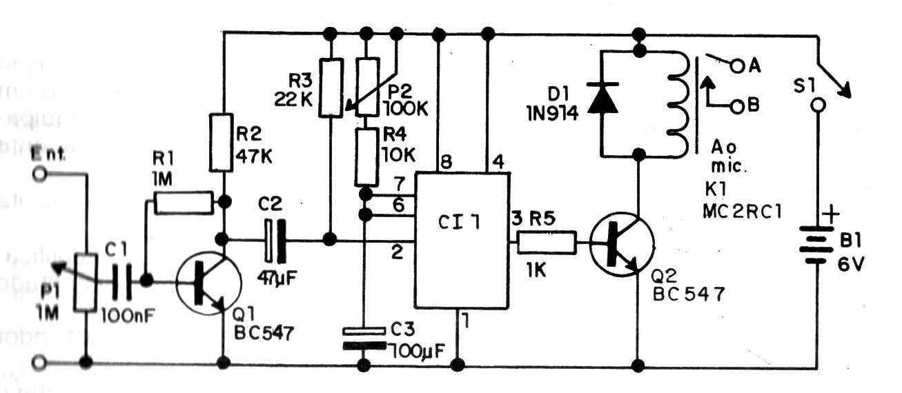    Figura 1 – Diagrama do relé de som