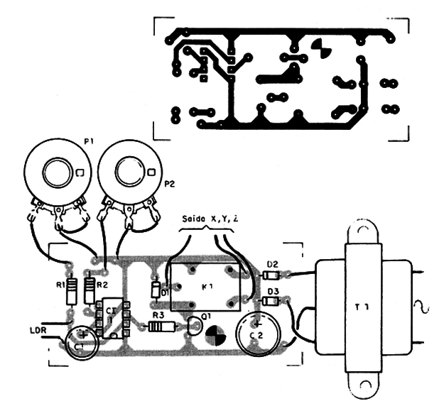   Figura 2 – Placa de circuito impresso para a montagem
