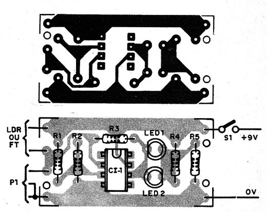   Figura 2 – Placa de circuito impresso para a montagem
