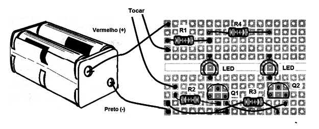    Figura 2 – Montagem na matriz de contatos
