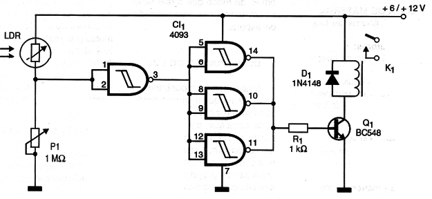    Figura 1- Alarme de luz sensível com o 4093
