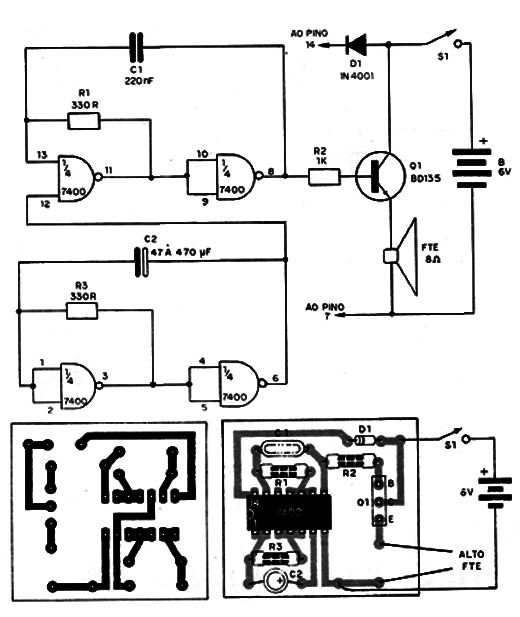 Figura 1 – Circuito e placa
