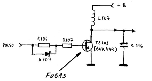 Diagrama do setor com defeito feito pelo autor.
