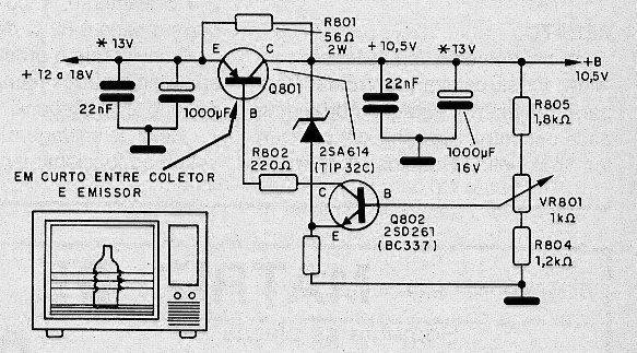 Diagrama do setor com defeito feito pelo autor.
