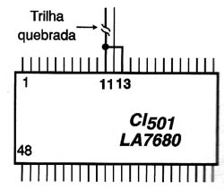 Diagrama do setor com defeito feito pelo autor.