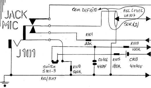 Diagrama do setor com defeito feito pelo autor. 