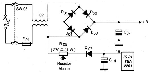 Diagrama do setor do aparelho fornecido pelo autor.
