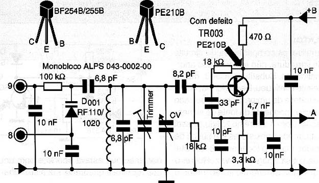 Diagrama do setor do aparelho fornecido pelo autor.
