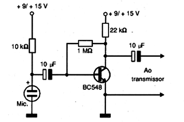 Um modulador para microfone de eletreto.
