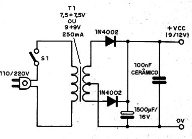    Figura 4 – Fonte de alimentação para o circuito
