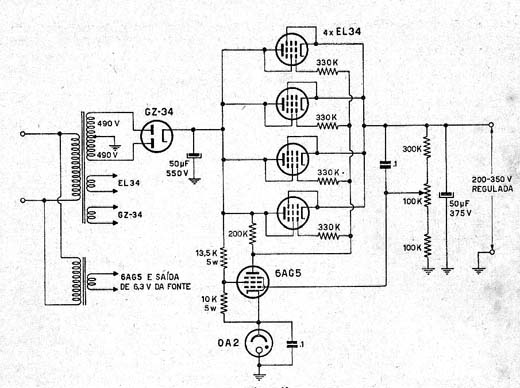 Diagrama completo da fonte estabilizada. 