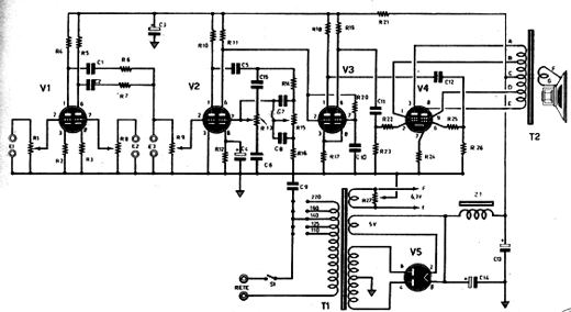  Amplificador de 8 W com 5 Válvulas 