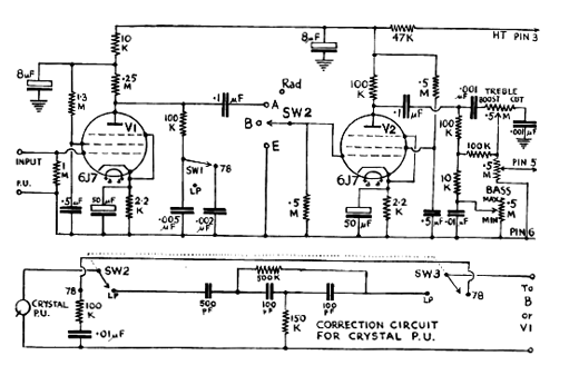  Amplificador Corretor Para Fonocaptor de Cristal
