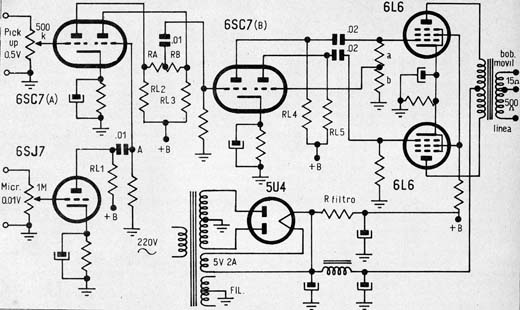  Amplificador com a Válvula 6L6
