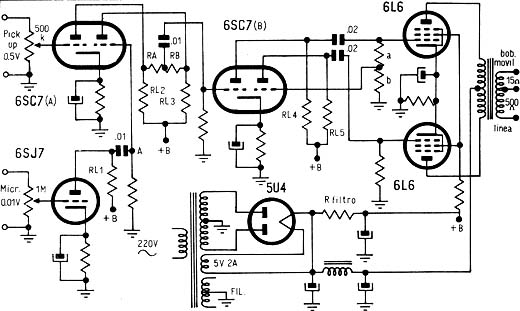  Amplificador com Pré de Duas Entradas
