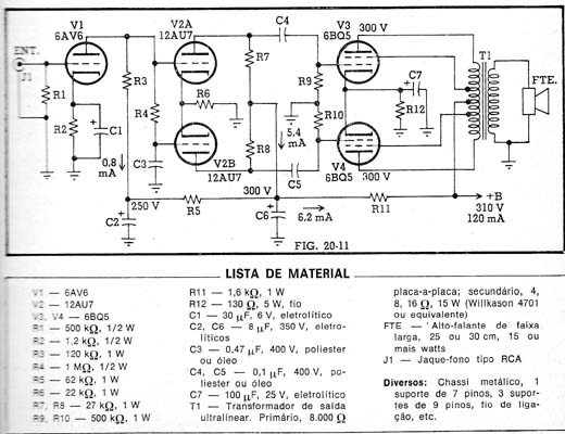  Amplificador com 6BQ5
